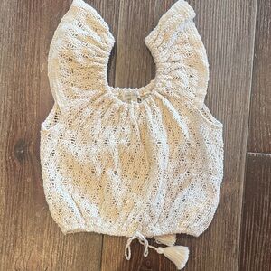 Kids Cream Lace Tank Top